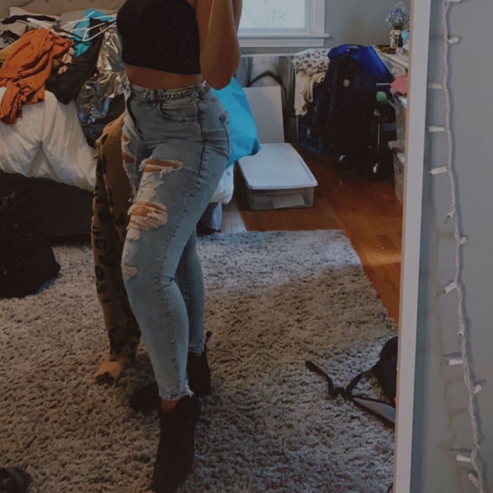 American Eagle curvy super high waisted jeans
